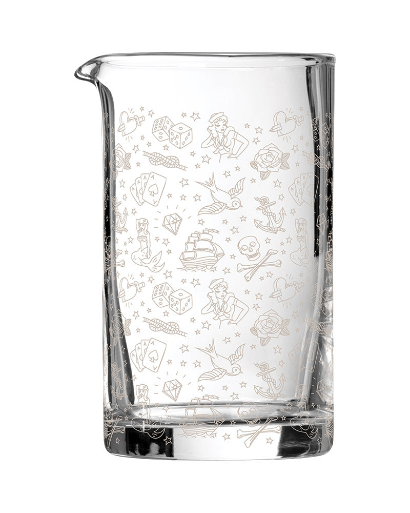 Tattoo Glass Cocktail Mixing Jug 60cl